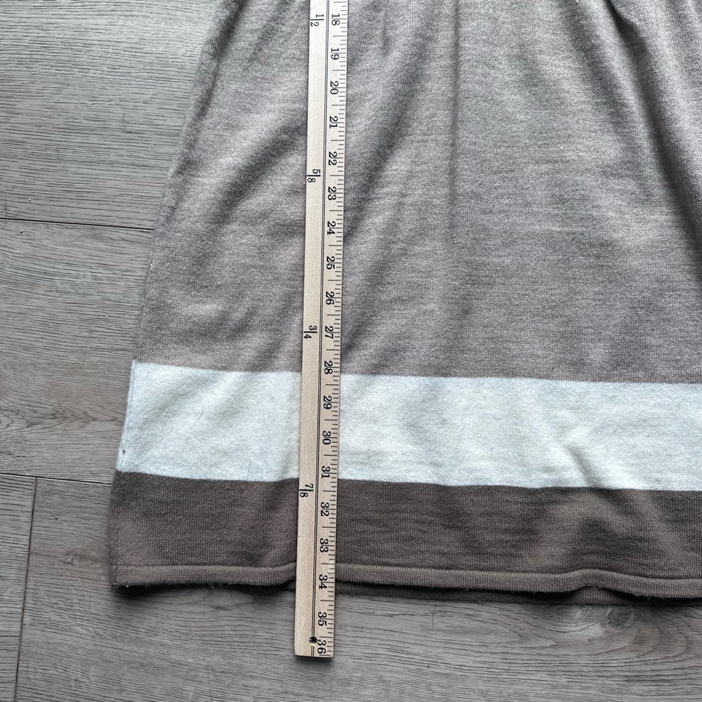 Massini Sweater Dress Brown Cream Colorblock V Neck Size S - Picture 4 of 7